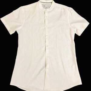 Zara Men's Crisp White Button-Down Shirt